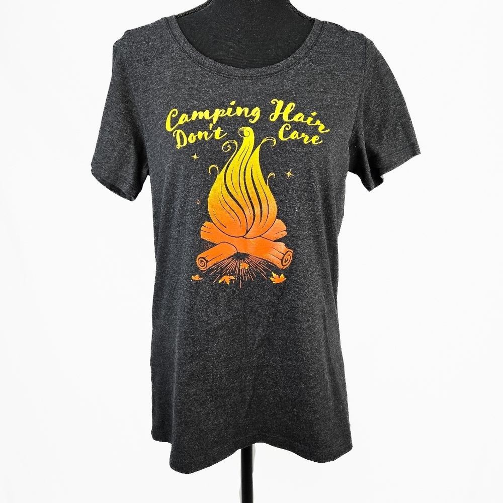 CHEEKYS "Camping Hair Don't Care" ShortSleeve Crewneck Tee Size Medium